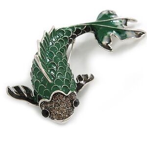 Betsey Johnson Green Fish Brooch Pin